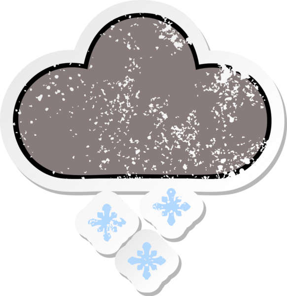 Bir insan tarafından çizilmiş fırtına bulutu gibi tatlı bir karikatür çıkartması.