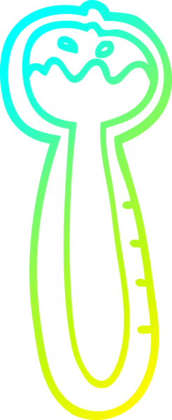 Bir insan tarafından çizilmiş bir karikatür termometresinin soğuk gradyan çizimi