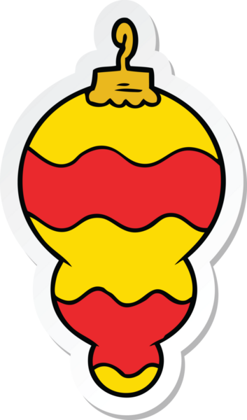 Bir insan tarafından çizilmiş bir karikatür Noel süsünün çıkartması.