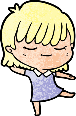 Bir insan tarafından çizilmiş karikatür kadın.