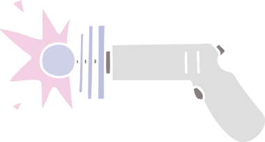 Bir insan tarafından çizilmiş garip bir ışın tabancası.