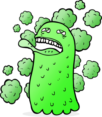 Bir insan tarafından çizilmiş komik bir hayalet.