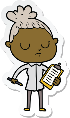 Bir insan tarafından çizilmiş bir karikatür çıkartması.