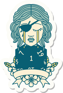 Bir insan tarafından çizilmiş doğal bir rulo ile ağlayan bir insan hırsızının çıkartması.