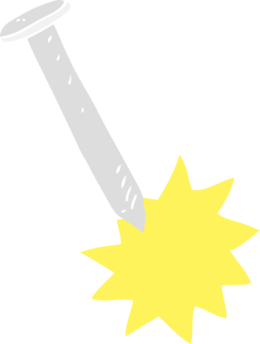 Bir insan tarafından çizilen çivinin düz renk çizimi