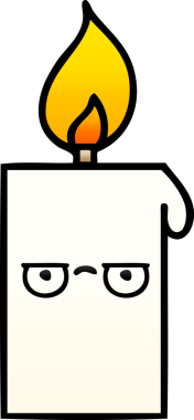 Bir insan tarafından çizilmiş yanan bir mumun gölgeli karikatürü.