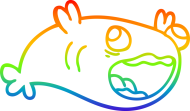 gökkuşağı gradyan çizgisi bir insan tarafından çizilmiş karikatür balığı çizimi