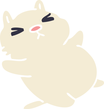 Bir insan tarafından çizilmiş garip çizgi film kedisi.