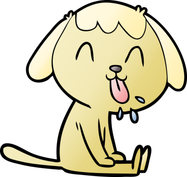 Bir insan tarafından çizilmiş şirin bir çizgi film köpeği.