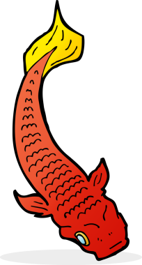 bir insan tarafından çizilmiş karikatür balığı