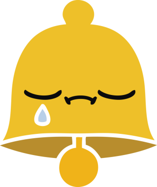 Bir insan tarafından çizilmiş eski bir çanın düz rengi