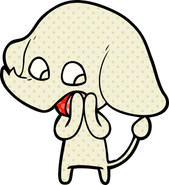 Bir insan tarafından çizilmiş şirin bir fil.