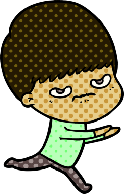 Bir insan tarafından çizilmiş kızgın bir çocuk.