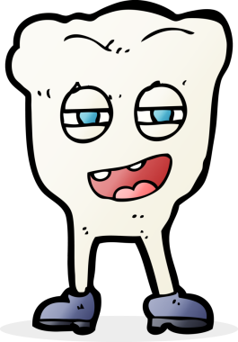 Bir insan tarafından çizilmiş komik diş karakteri.