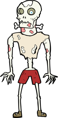 Bir insan tarafından çizilmiş bir zombi çizgi filmi.