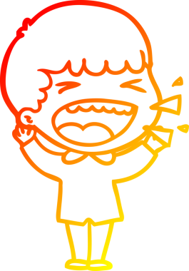 Bir insan tarafından çizilmiş gülen adamın sıcak çizgi çizimi.