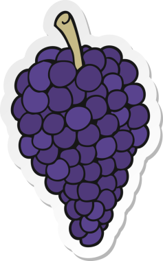Bir insan tarafından çizilmiş üzüm etiketi.