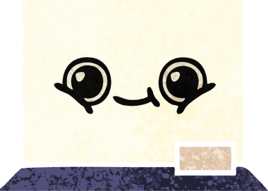 Bir insan tarafından çizilmiş beyaz bir panonun retro çizim tarzı karikatürü