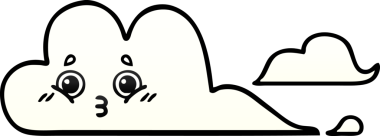 Bir insan tarafından çizilmiş gölgelenmiş bulutlar.