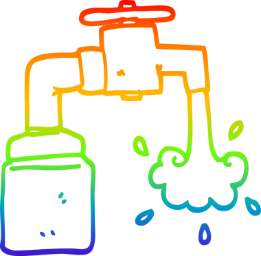 gökkuşağı gradyan çizgi çizimi bir insan tarafından çizilmiş bir karikatür musluğu