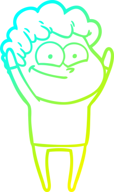 Bir insan tarafından çizilmiş mutlu bir adamın soğuk çizgi çizimi.