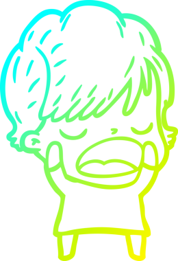 Bir insan tarafından çizilmiş bir karikatür kadın çizimi.