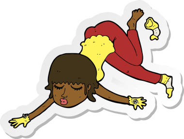 Bir insan tarafından çizilmiş bir karikatür kadının çıkartması.