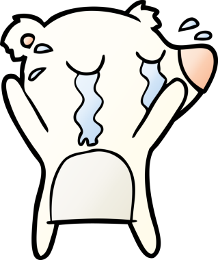 Bir insan tarafından çizilmiş ağlayan kutup ayısı çizgi filmi