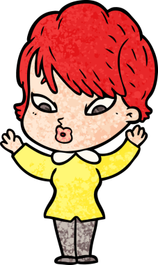 Bir insan tarafından çizilmiş karikatür kadın.