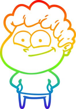 Bir insan tarafından çizilmiş mutlu bir adamın çizgi çizimi.