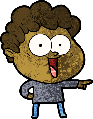 Bir insan tarafından çizilmiş mutlu bir adam.