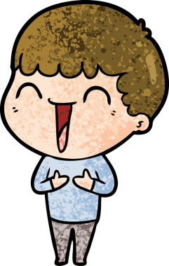 Bir insan tarafından çizilmiş mutlu bir adam.