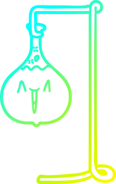 Bir insan tarafından çizilen mutlu çizgi film bilim deneyinin soğuk gradyan çizimi