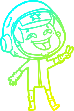 Bir insan tarafından çizilmiş gülen astronotun soğuk gradyan çizimi