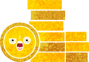 Bir insan tarafından çizilmiş paraların retro illüstrasyon tarzı karikatürü