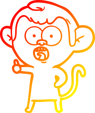 Bir insan tarafından çizilmiş bir çizgi filmin sıcak gradyan çizimi.