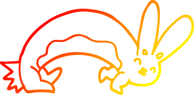 Bir insan tarafından çizilmiş komik bir tavşanın sıcak çizgi çizgisi.