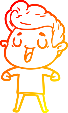 Bir insan tarafından çizilmiş mutlu bir çizgi film karakteri çizimi.