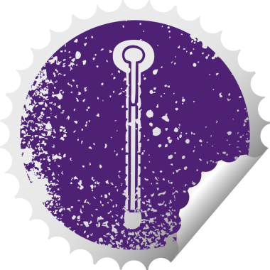 Bir insan tarafından çizilmiş sıkıntılı dairesel soyulan tuhaf sembol termometresi.