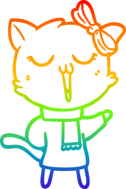 gökkuşağı gradyanı çizimi bir insan tarafından çizilmiş çizgi film kedisi