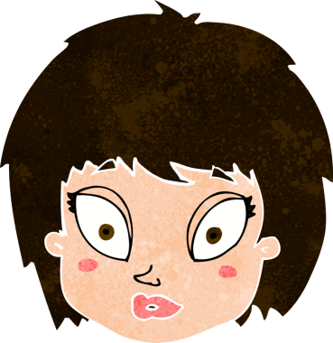 Bir insan tarafından çizilmiş bir kadın yüzü.