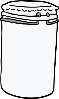 Bir insan tarafından çizilmiş karalama saklama kavanozu.