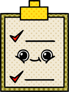 bir insan tarafından çizilmiş kontrol listesinin çizgi roman tarzı karikatürü