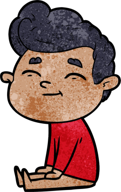 Bir insan tarafından çizilmiş mutlu çizgi film adamı.