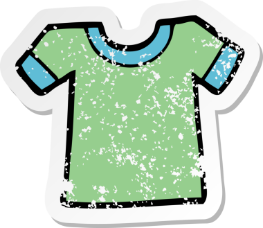 Bir insan tarafından çizilmiş karikatür tişörtü.