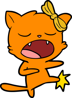 Bir insan tarafından çizilmiş tekme kedisi.