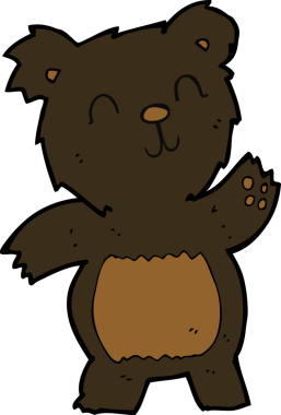 bir insan tarafından çizilmiş kara ayı çizgi filmi