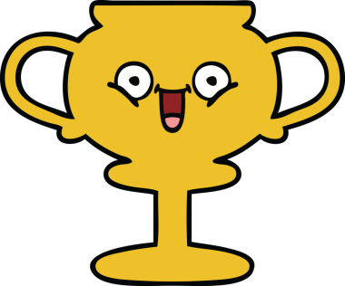 Bir insan tarafından çizilmiş sevimli bir kupa karikatürü.