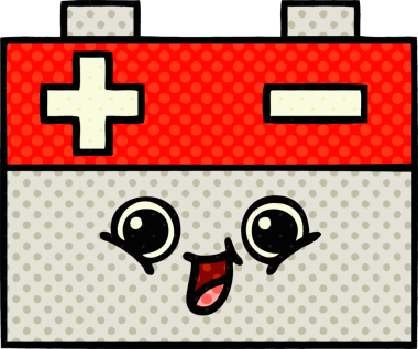 Bir insan tarafından çizilmiş bir araba aküsünün çizgi romanı.