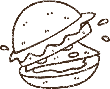 Bir insan tarafından çizilmiş Burger Kömürü